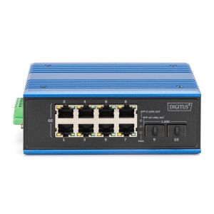 Digitus DN-651151 hálózati kapcsoló Beállítást nem igénylő (unmanaged) Gigabit Ethernet (10/100/1000) Ethernet-áramellátás (PoE) támogatása Fekete, Kék 143219779 - Assmann