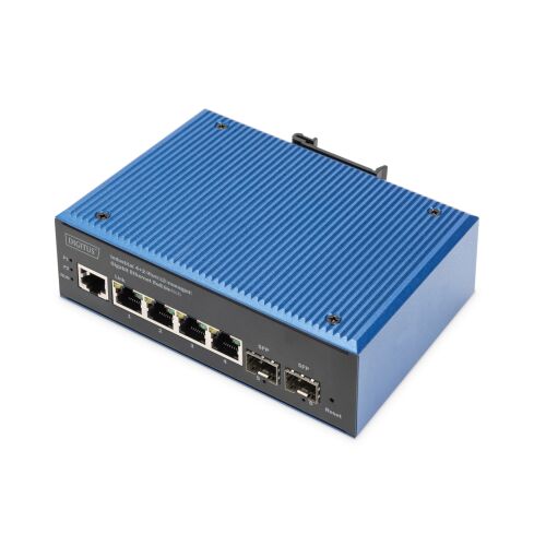 Digitus DN-651155 hálózati kapcsoló Vezérelt L2 Gigabit Ethernet (10/100/1000) Ethernet-áramellátás (PoE) támogatása Fekete, Kék