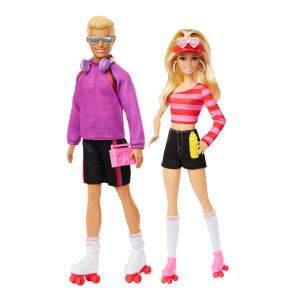Zestaw lalek Barbie Fashionistas HXK90 z Barbie i Kenem na rolkach - Mattel Baba