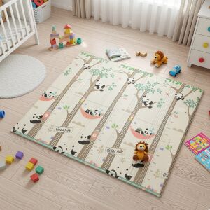 Pepita Panda and Hot Air Balloon Play Mat 150x200cm in nursery setting - Baby Gyms & Play Mat and Foam Puzzle