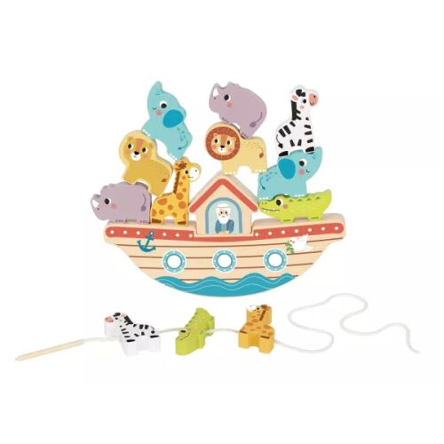 Tooky Toy Arche Noah Balancierspiel mit Holztiere für Kleinkinder