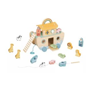 Tooky Toy: Drvena Noina Arka na povlačenje s životinjama 143225767 - Drvena igračka za građenje