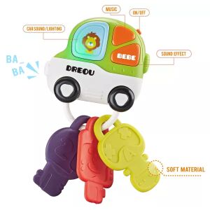 DREOU Zenélő Autókulcs Játék Babáknak és Kisgyermekeknek Fényekkel és Hangokkal - Manyuk Toys