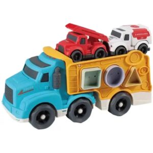 Transportwagen mit 4 Formblöcken und 2 Spielzeugautos 145697639 - Babys & Toddler