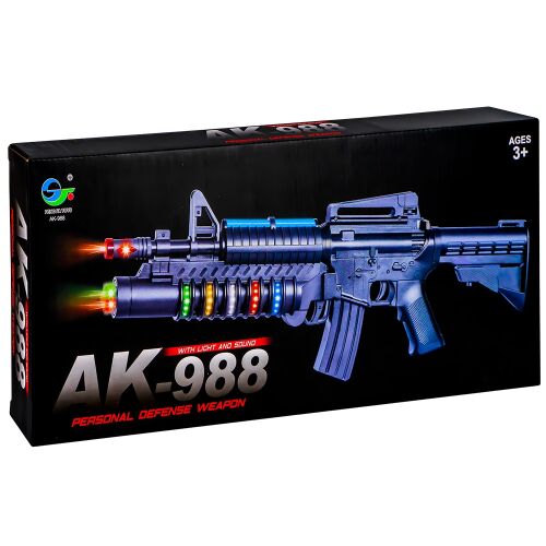 AK-988 Játékgépfegyver fényekkel és hangokkal a csomagolásban