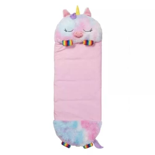 Happy Nappers: 2 în 1 sac de dormit și pernă - Unicorn curcubeu, 137 cm