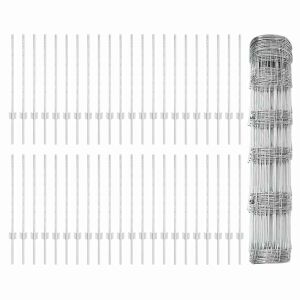 vidaXL Îngrădire cu stâlpi Argintiu 0.8 x 100 m Oțel 143274487 - Element de gard