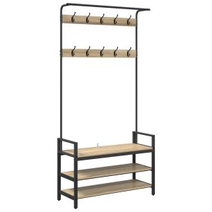 vidaXL Răcător de paltoane cu raft Stejar sonoma 95 x 34 x 184 cm 143274877 - Seturi mobilier de hol