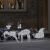 vidaXL LED rénszarvas és szán karácsonyi dekoráció kültéri környezetben