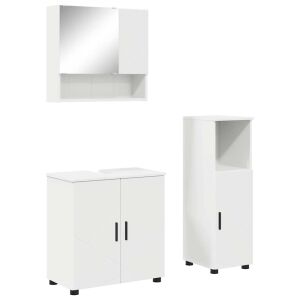 vidaXL Fürdőszoba bútor szett 3 pcs Fehér 61 x 35 x 64 cm Faanyag