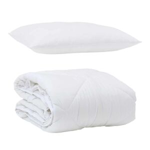 vidaXL Évszakokon Át Duvet párnával 2 pcs Fehér Mikroszál 143282669 - Lakberendezés
