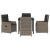 vidaXL Kert étkező szett 5 pcs Szürke polirattan 143282943