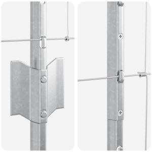 vidaXL Îngrădire cu stâlpi Argintiu 1 x 100 m Oțel 143288438 - Element de gard