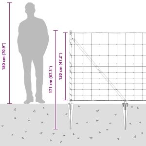 vidaXL Legelőkerítés Ezüst 25 x 1.2 m Horganyzott acél 143290062 - Kert