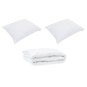 vidaXL Minden évszak takaró párnával 3 pcs Fehér Mikroszál 143298561 - Lakberendezés