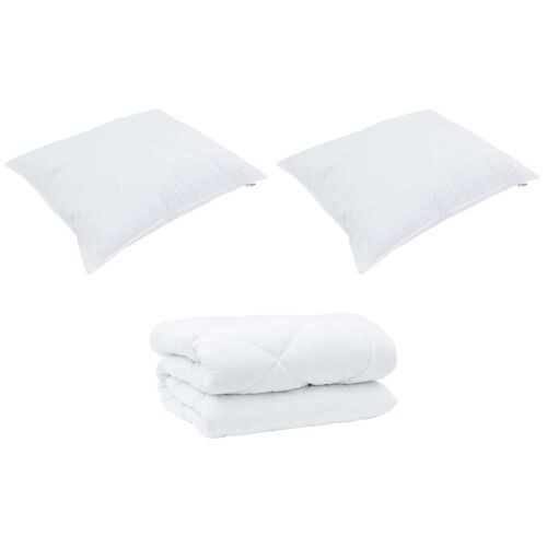 vidaXL Téli takaró párnával 3 pcs Fehér Mikroszál 143299125