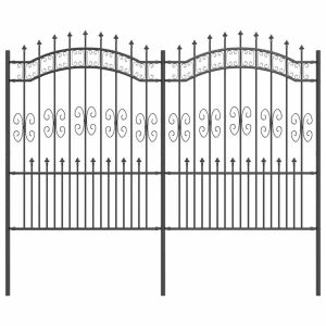 vidaXL Kerti Kerítés Szürke 190 cm Porszórt Acél 143301229 - Kert