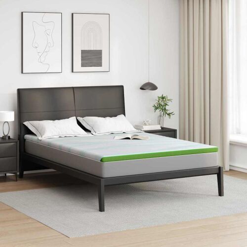 vidaXL Matrac topper 180 x 200 cm vastag Jacquard Szövet Fehér és Zöld