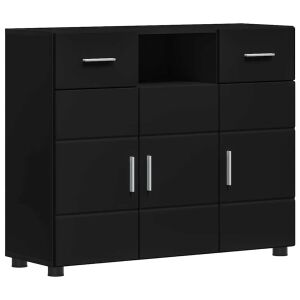 vidaXL Bufet cu sertar cu ușă Negru 88,5 x 30,5 x 73 cm Lemn compozit 143303252 - Mobiliere