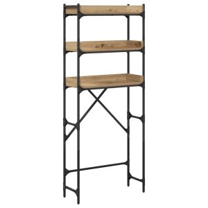 vidaXL Mosógép polc polcokkal tárolóval 67 x 25 x 163 cm Faanyag 143303802 - Fürdőszobai polcos elem