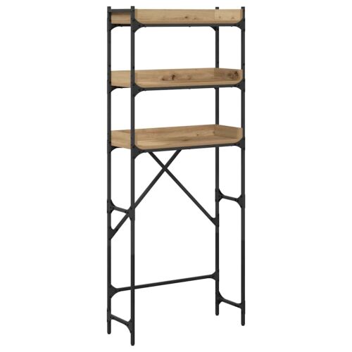 vidaXL Mosógép polc polcokkal tárolóval 67 x 25 x 163 cm Faanyag 143303802