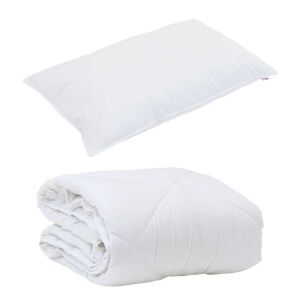 vidaXL Duvet pentru Toate Sezoanele cu pernă 2 pcs Alb Microfibră 143307855 - Plapume
