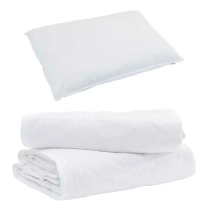 vidaXL Duvet 2 în 1 cu pernă 2 pcs Alb Pene de rață 143309023 - Plapume