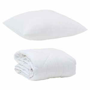vidaXL Duvet pentru Toate Sezoanele cu pernă 2 pcs Alb Microfibră 143309148 - Plapume