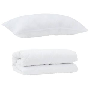 vidaXL Takaró szett párnával 2 pcs Fehér Mikroszálas 143309240 - Lakberendezés