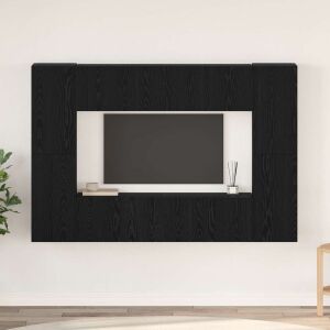 vidaXL TV szekrény garnitúra 8 pcs Musta tammi 60 x 30 x 30 cm Faanyag 143309499 - TV- és médiatároló bútor