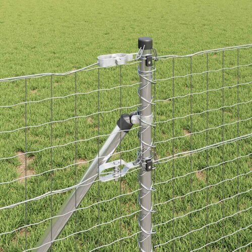 vidaXL Kerítoszlopok 12 pcs Ezüst 100 cm Porszórt Acél 143316346