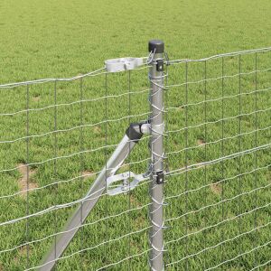 vidaXL Kerítoszlopok 2 pcs Ezüst 50 cm Porszórt Acél 143316443 - Kert