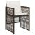 vidaXL Kert étkező szett 5 pcs Barna Poli rattan 143317503