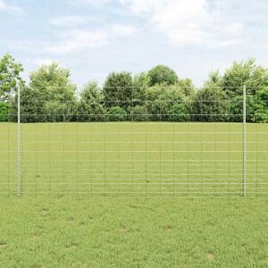 vidaXL Kerítés oszlopokkal Ezüst 1.2 x 25 m Acél 143324515 - Kert