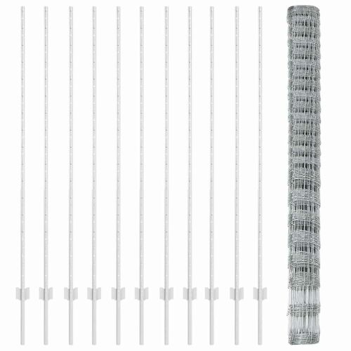 vidaXL Kerítés oszlopokkal Ezüst 1.6 x 25 m Acél 143324600