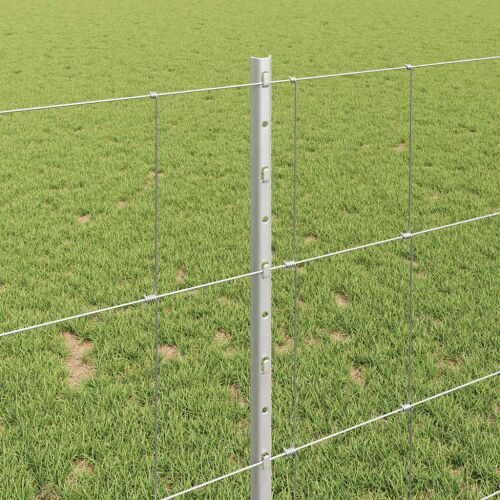 vidaXL Kerítés oszlopokkal Ezüst 1 x 50 m Acél 143324642