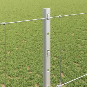 vidaXL Kerítés oszlopokkal Ezüst 1.2 x 50 m Acél 143324647 - Kert