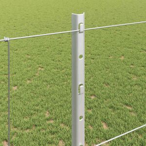 vidaXL Kerítés oszlopokkal Ezüst 1.2 x 50 m Acél 143324657 - Kert