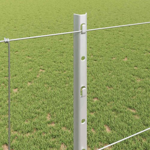 vidaXL Kerítés oszlopokkal Ezüst 1.2 x 50 m Acél 143324657