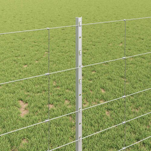 vidaXL Kerítés oszlopokkal Ezüst 1 x 50 m Acél 143324730