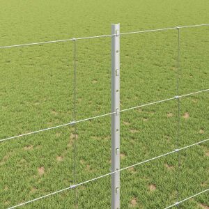 vidaXL Kerítés oszlopokkal Ezüst 1.5 x 50 m Acél 143324755 - Kerítéselem