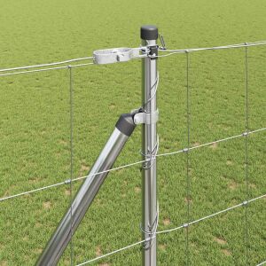 vidaXL Gard pentru câmp Argintiu 25 x 1.6 m Oțel galvanizat 143326474 - Element de gard