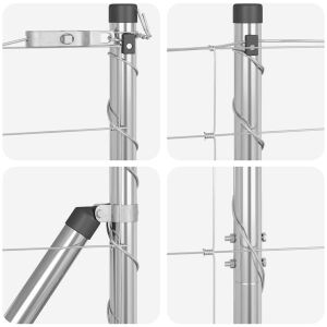 vidaXL Gard pentru câmp Argintiu 50 x 1.2 m Oțel galvanizat 143326573 - Element de gard