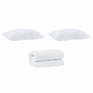 vidaXL Takaró párnákkal párnával 3 pcs Fehér Mikroszálas 143336151 - Lakberendezés