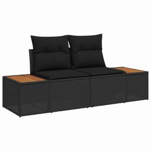 vidaXL Kerti kanapé Fekete 184 x 62 x 85cm polirattan 143337718 - Kert