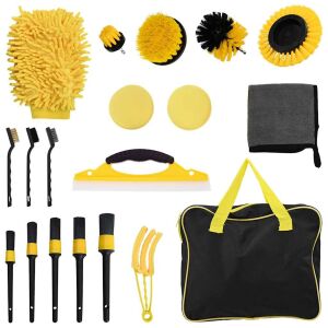 vidaXL Autó Tisztító Ecset Szett 19 db Több Szín na 143337669 - Autóápolási eszköz