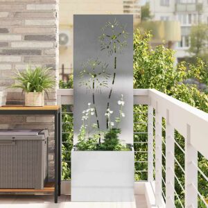 vidaXL Kertvédő vászon Virágos Ezüst 50 x 140 cm Rozsdamentes acél 143339097 - Virágláda