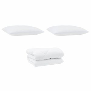 vidaXL Téli takaró párnával 3 pcs Fehér Mikroszál 143341624 - Lakberendezés
