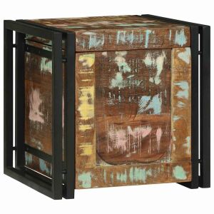 vidaXL Tároló Doboz Barna és fekete 40 x 40 x 40 cm Tömör akácfa 143342015 - Tárolás & Rendszerezés