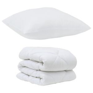 vidaXL Takaró szett párnával 2 pcs Fehér Mikroszál 143343169 - Ágynemű